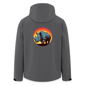 nashorn sunset rund - Recycelte Männer Softshell-Jacke von Stanley/Stella - Anthrazit - Hinten - AI Model Male 185 light (185cm)