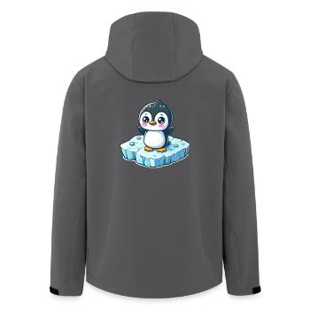 Pinguin, Schmelzendes Eis, Südpol - Recycelte Männer Softshell-Jacke von Stanley/Stella - Anthrazit - Hinten - AI Model Male 185 light (185cm)