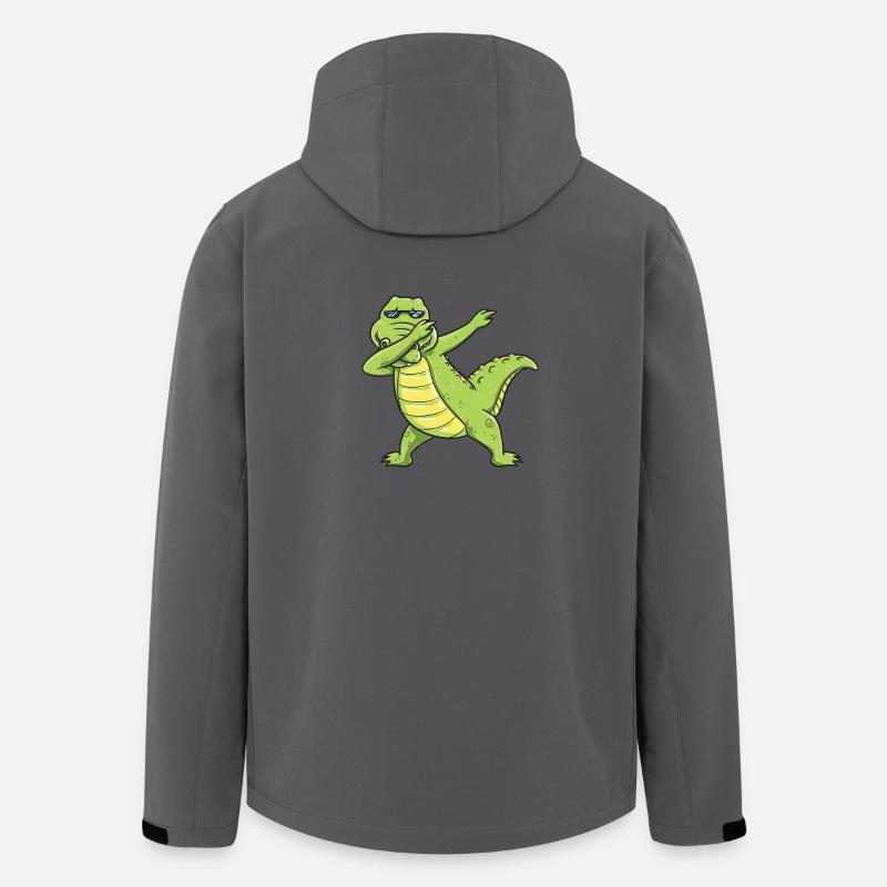 Dabbing Dab Dance Crocodile cadeau anniversaire enfant - Veste softshell homme en polyester recyclé Stanley/Stella - charbon