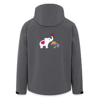 Elephant Autism Awareness T Shirt Gift - Recycelte Männer Softshell-Jacke von Stanley/Stella - Anthrazit - Hinten - AI Model Male 185 light (185cm)