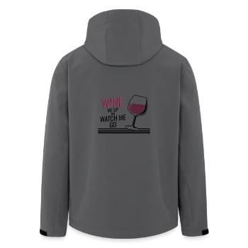 Wein - Wine Me Up and Watch Me Go - Geschenk - Recycelte Männer Softshell-Jacke von Stanley/Stella - Anthrazit - Hinten - AI Model Male 185 light (185cm)