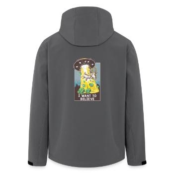 I want to believe - Recycelte Männer Softshell-Jacke von Stanley/Stella - Anthrazit - Hinten - AI Model Male 185 light (185cm)