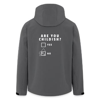 Are you childish? Bist du kindisch Geschenk Lustig - Recycelte Männer Softshell-Jacke von Stanley/Stella - Anthrazit - Hinten - AI Model Male 185 light (185cm)