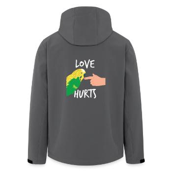 Wellensittich T-Shirt Papagei Lustiges Geschenk - Recycelte Männer Softshell-Jacke von Stanley/Stella - Anthrazit - Hinten - AI Model Male 185 light (185cm)