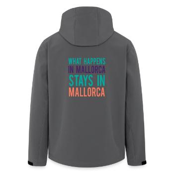 Was passiert auf Mallorca Aufenthalte auf Mallorca - Recycelte Männer Softshell-Jacke von Stanley/Stella - Anthrazit - Hinten - AI Model Male 185 light (185cm)