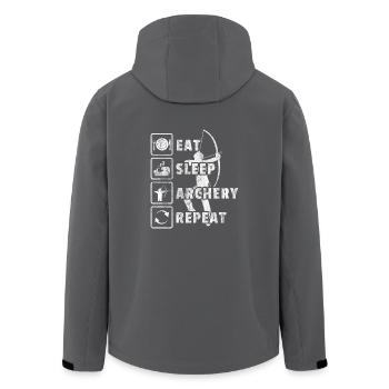 Eat Sleep Archery Repeat Geschenk Bogenschütze - Recycelte Männer Softshell-Jacke von Stanley/Stella - Anthrazit - Hinten - AI Model Male 185 light (185cm)