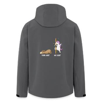 Einhorn Pferd Deine Tante Meine Tante Geschenk EN - Recycelte Männer Softshell-Jacke von Stanley/Stella - Anthrazit - Hinten - AI Model Male 185 light (185cm)