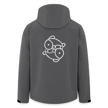 Fische Fischer Angler angeln Ying Yang Zeichen - Recycelte Männer Softshell-Jacke von Stanley/Stella - Anthrazit - Hinten - AI Model Male 185 light (185cm)