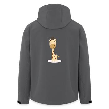 Baby Giraffe - süßes Motiv mit rosa Wangen - Recycelte Männer Softshell-Jacke von Stanley/Stella - Anthrazit - Hinten - AI Model Male 185 light (185cm)