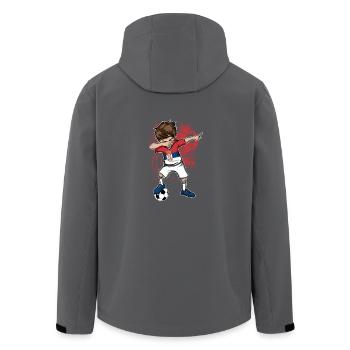 SERBIEN Fußball Nationalmannschaft WM Dab - Recycelte Männer Softshell-Jacke von Stanley/Stella - Anthrazit - Hinten - AI Model Male 185 light (185cm)