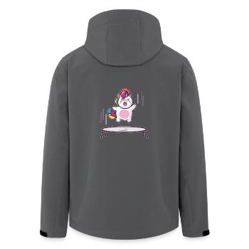 Unicorn trampoline - Recycelte Männer Softshell-Jacke von Stanley/Stella - Anthrazit - Hinten - AI Model Male 185 light (185cm)
