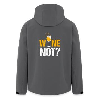 Warum nicht Wein? - Recycelte Männer Softshell-Jacke von Stanley/Stella - Anthrazit - Hinten - AI Model Male 185 light (185cm)