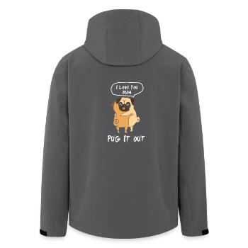 Pug es heraus Hundeliebhaber - Recycelte Männer Softshell-Jacke von Stanley/Stella - Anthrazit - Hinten - AI Model Male 185 light (185cm)
