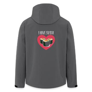 Ich liebe Sushi - Recycelte Männer Softshell-Jacke von Stanley/Stella - Anthrazit - Hinten - AI Model Male 185 light (185cm)