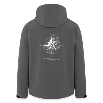 Not All That Wander Are Lost Kompass Landkarte - Recycelte Männer Softshell-Jacke von Stanley/Stella - Anthrazit - Hinten - AI Model Male 185 light (185cm)