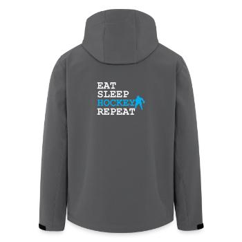 Eat Sleep Hockey wiederholen - Recycelte Männer Softshell-Jacke von Stanley/Stella - Anthrazit - Hinten - AI Model Male 185 light (185cm)