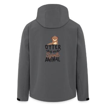 Loutre est mon animal T-shirt mignon d'animal - Veste softshell homme en polyester recyclé Stanley/Stella - charbon - Dos - AI Model Male 185 light (185cm)