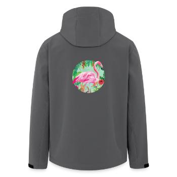 Flamingo - Recycelte Männer Softshell-Jacke von Stanley/Stella - Anthrazit - Hinten - AI Model Male 185 light (185cm)