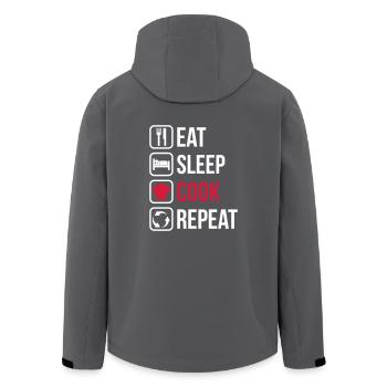 Eat Sleep Cook Repeat - Recycelte Männer Softshell-Jacke von Stanley/Stella - Anthrazit - Hinten - AI Model Male 185 light (185cm)