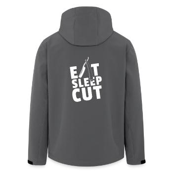 Barber Shop Barbiere Barbier shirt Geschenk Bart - Recycelte Männer Softshell-Jacke von Stanley/Stella - Anthrazit - Hinten - AI Model Male 185 light (185cm)