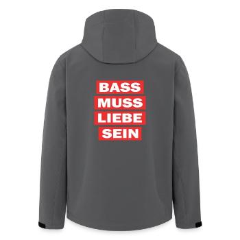 Bass muss liebe sein - Techno Elektro Musik - Recycelte Männer Softshell-Jacke von Stanley/Stella - Anthrazit - Hinten - AI Model Male 185 light (185cm)