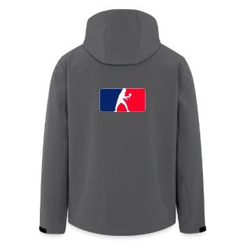Tischtennis blau weiß rot Streetwear - Recycelte Männer Softshell-Jacke von Stanley/Stella - Anthrazit - Hinten - AI Model Male 185 light (185cm)