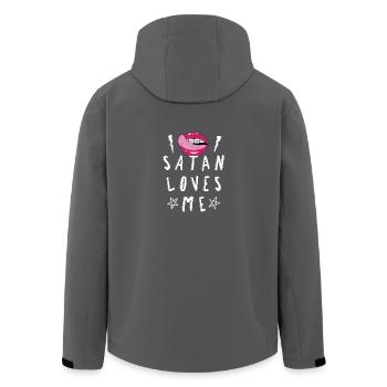Satanic Lips Satan Loves Me Pentagram Atheist - Recycelte Männer Softshell-Jacke von Stanley/Stella - Anthrazit - Hinten - AI Model Male 185 light (185cm)