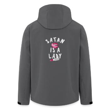 Funny Satanic Women Satan Is A Lady Lips Lipstick - Recycelte Männer Softshell-Jacke von Stanley/Stella - Anthrazit - Hinten - AI Model Male 185 light (185cm)