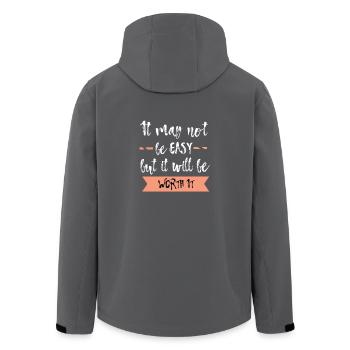 Es kann nicht einfach sein, aber es wird es wert sein T-Shirt - Recycelte Männer Softshell-Jacke von Stanley/Stella - Anthrazit - Hinten - AI Model Male 185 light (185cm)
