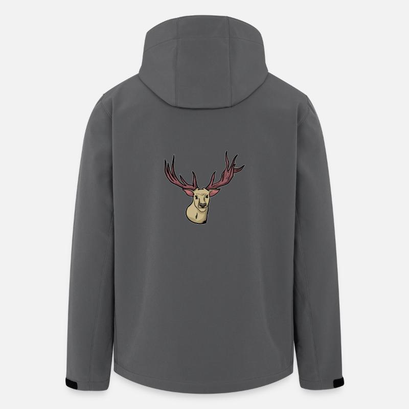 Unheimlich - Rentier - Hirsch - Hirschgeweih - Recycelte Männer Softshell-Jacke von Stanley/Stella - Anthrazit