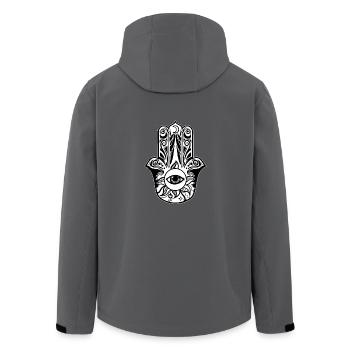 Khamsa - Hamsa - Hand - Amulett - Fünf - Schutz - Recycelte Männer Softshell-Jacke von Stanley/Stella - Anthrazit - Hinten - AI Model Male 185 light (185cm)