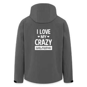 Lustiges i-Liebe mein verrücktes Freundin-T-Shirt - Recycelte Männer Softshell-Jacke von Stanley/Stella - Anthrazit - Hinten - AI Model Male 185 light (185cm)