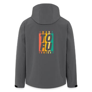 I Want ToFu Tonight Geschenk Veganer Vegan shirt - Recycelte Männer Softshell-Jacke von Stanley/Stella - Anthrazit - Hinten - AI Model Male 185 light (185cm)