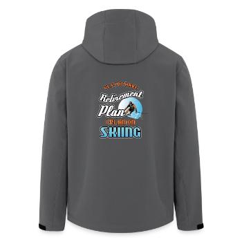 Ruhestand Plan auf Skifahren - Recycelte Männer Softshell-Jacke von Stanley/Stella - Anthrazit - Hinten - AI Model Male 185 light (185cm)