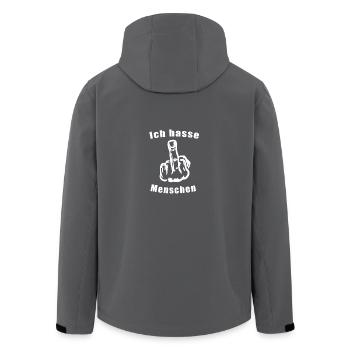 Ich hasse Menschen - Recycelte Männer Softshell-Jacke von Stanley/Stella - Anthrazit - Hinten - AI Model Male 185 light (185cm)