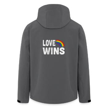 LGBT Pride Regenbogenfarbe Liebe gewinnt Gay Pride - Recycelte Männer Softshell-Jacke von Stanley/Stella - Anthrazit - Hinten - AI Model Male 185 light (185cm)