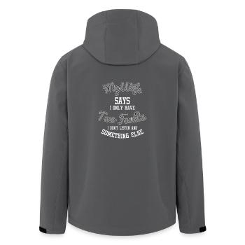 Meine Frau sagt - Recycelte Männer Softshell-Jacke von Stanley/Stella - Anthrazit - Hinten - AI Model Male 185 light (185cm)