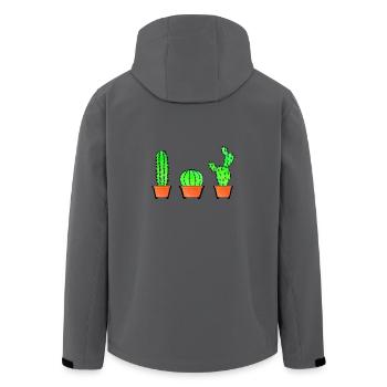 Three Types Of Cacti Watercolor Cactus - Recycelte Männer Softshell-Jacke von Stanley/Stella - Anthrazit - Hinten - AI Model Male 185 light (185cm)