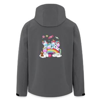 Geburtstag Geschenk Einhorn Party Tochter - Recycelte Männer Softshell-Jacke von Stanley/Stella - Anthrazit - Hinten - AI Model Male 185 light (185cm)