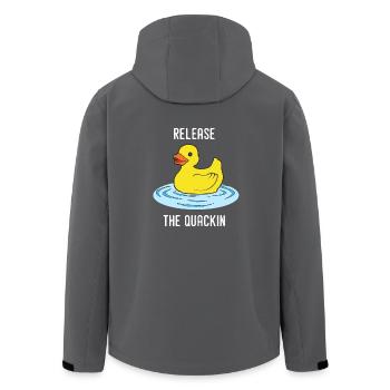Release the Quackin Quietscheente Badeente Ente - Recycelte Männer Softshell-Jacke von Stanley/Stella - Anthrazit - Hinten - AI Model Male 185 light (185cm)