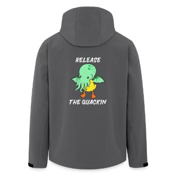 Release the Quackin Kraken Cthulhu Badeente Ente - Recycelte Männer Softshell-Jacke von Stanley/Stella - Anthrazit - Hinten - AI Model Male 185 light (185cm)