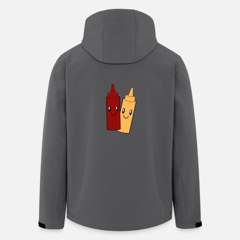 Mayonnaise-ketchup paire conception - Veste softshell homme en polyester recyclé Stanley/Stella - charbon