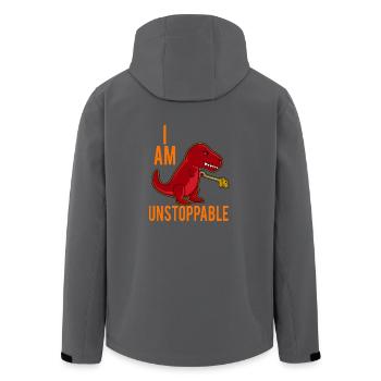 T-Rex Ich bin nicht zu stoppen Lustig - Recycelte Männer Softshell-Jacke von Stanley/Stella - Anthrazit - Hinten - AI Model Male 185 light (185cm)