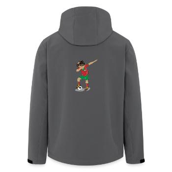 Fußball Spieler Dab Marokko Weltmeisterschaft - Recycelte Männer Softshell-Jacke von Stanley/Stella - Anthrazit - Hinten - AI Model Male 185 light (185cm)