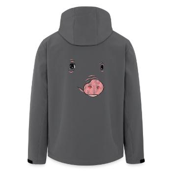 Schwein Gesicht Lustiges Design Geschenk Sau Shirt - Recycelte Männer Softshell-Jacke von Stanley/Stella - Anthrazit - Hinten - AI Model Male 185 light (185cm)