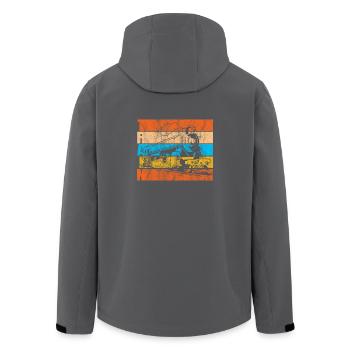 Zug Eisenbahn Lok Schaffner Zugführer Geschenk - Recycelte Männer Softshell-Jacke von Stanley/Stella - Anthrazit - Hinten - AI Model Male 185 light (185cm)