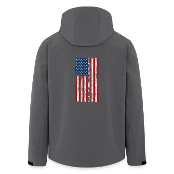 Thank You America Geschenk Amerikanische Flagge - Recycelte Männer Softshell-Jacke von Stanley/Stella - Anthrazit - Hinten - AI Model Male 185 light (185cm)