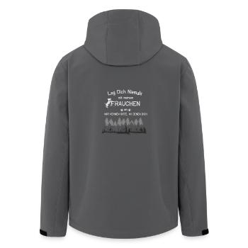 Leg Dich Niemals Frauchen - Recycelte Männer Softshell-Jacke von Stanley/Stella - Anthrazit - Hinten - AI Model Male 185 light (185cm)