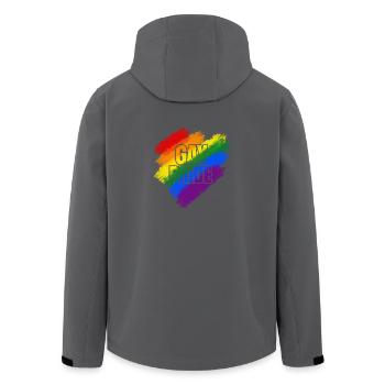 Gay Pride, stolz, Regenbogen, Rainbow, Geschenk - Recycelte Männer Softshell-Jacke von Stanley/Stella - Anthrazit - Hinten - AI Model Male 185 light (185cm)