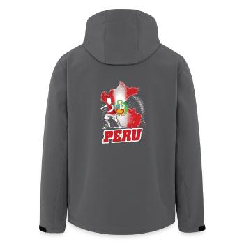Fußball Fußball Peru Flagge - Recycelte Männer Softshell-Jacke von Stanley/Stella - Anthrazit - Hinten - AI Model Male 185 light (185cm)